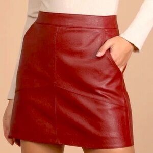 NWT Lulus Faux Leather Mini Skirt - S
